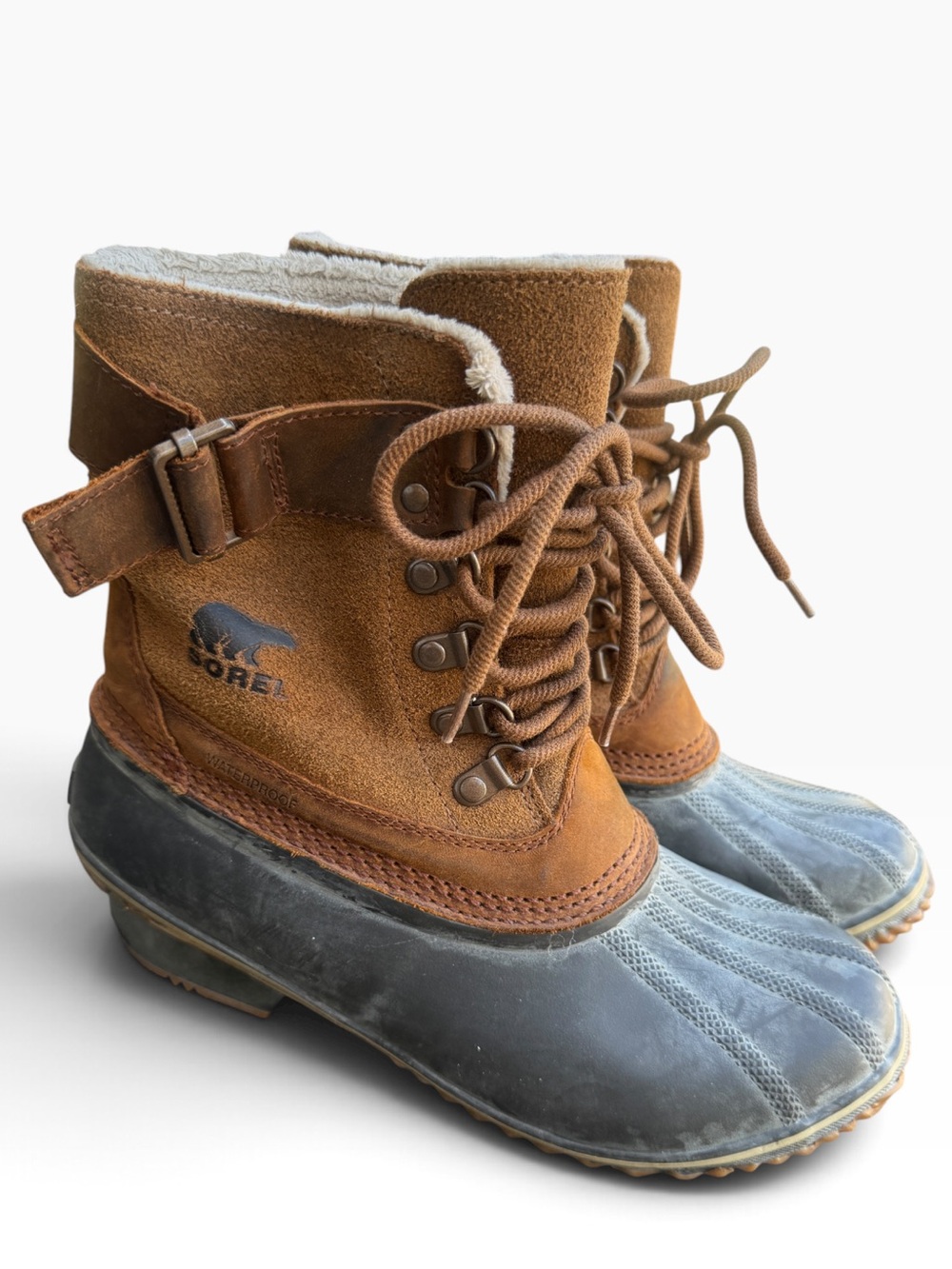 Sorel Fancy Lace II Boots in Elk Grizzly Bear Women's Snow Winter Boots Size 8